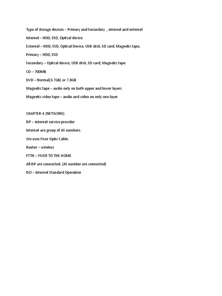 Type of Storage Devices PDF