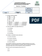 Exercício 1 Avaliação - 3 Pts