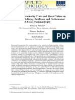 Influence of Personality Traits and Moral Values On Employee Well-Being, Resilience and Performance - Athota Et Al - 2020