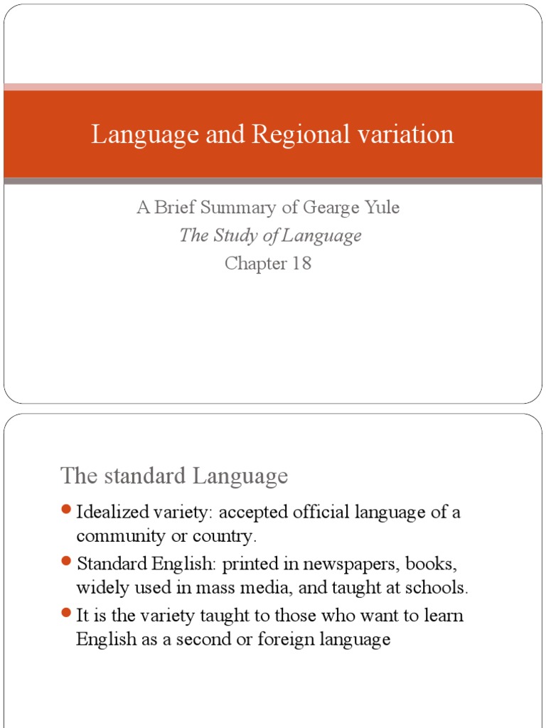 Understanding Regional Language Variation | PDF