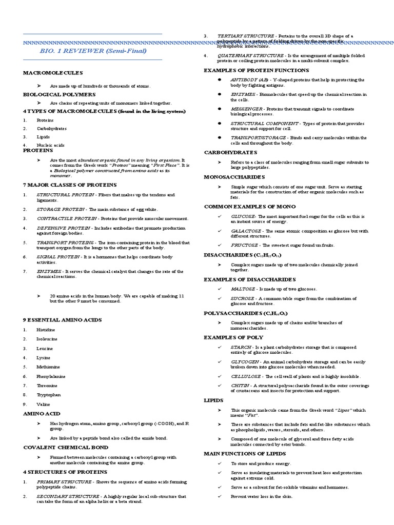 Macromolecules and Their Functions | PDF | Lipid | Cellular Respiration