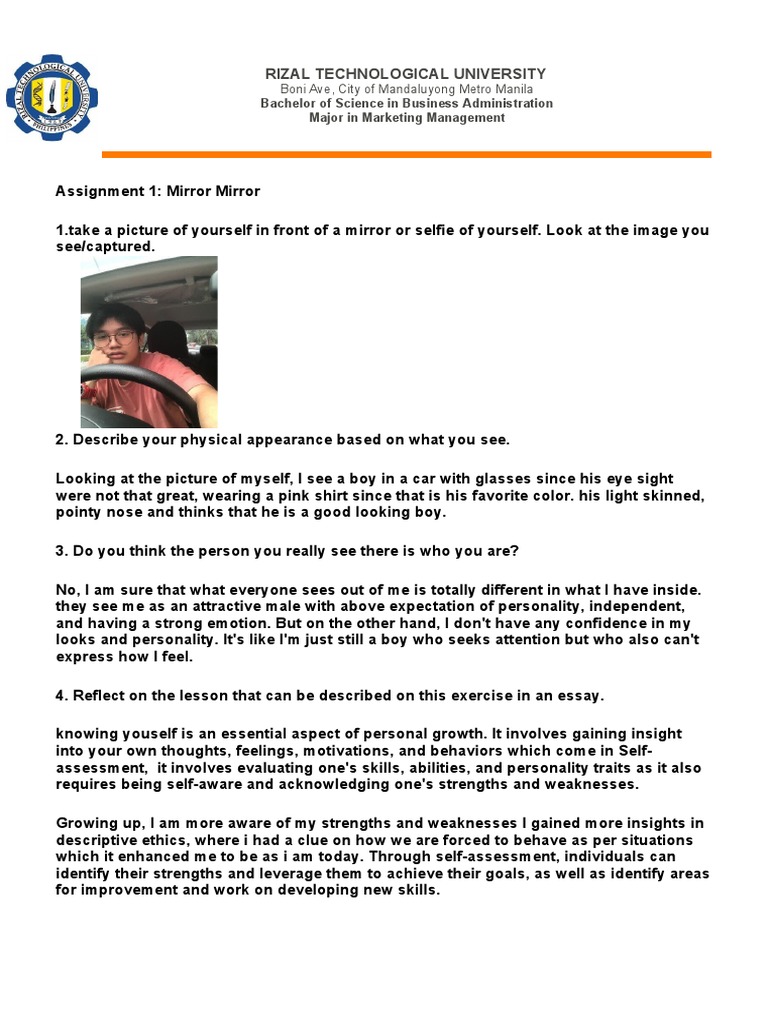 Assignment Mirror | PDF | Self-Improvement | Science & Mathematics