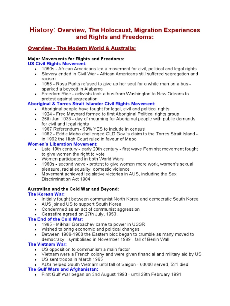 Y10 History Semester One Study Notes - Final | PDF | Nazi Germany ...