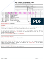 Interim Result: National Institute of Technology Raipur