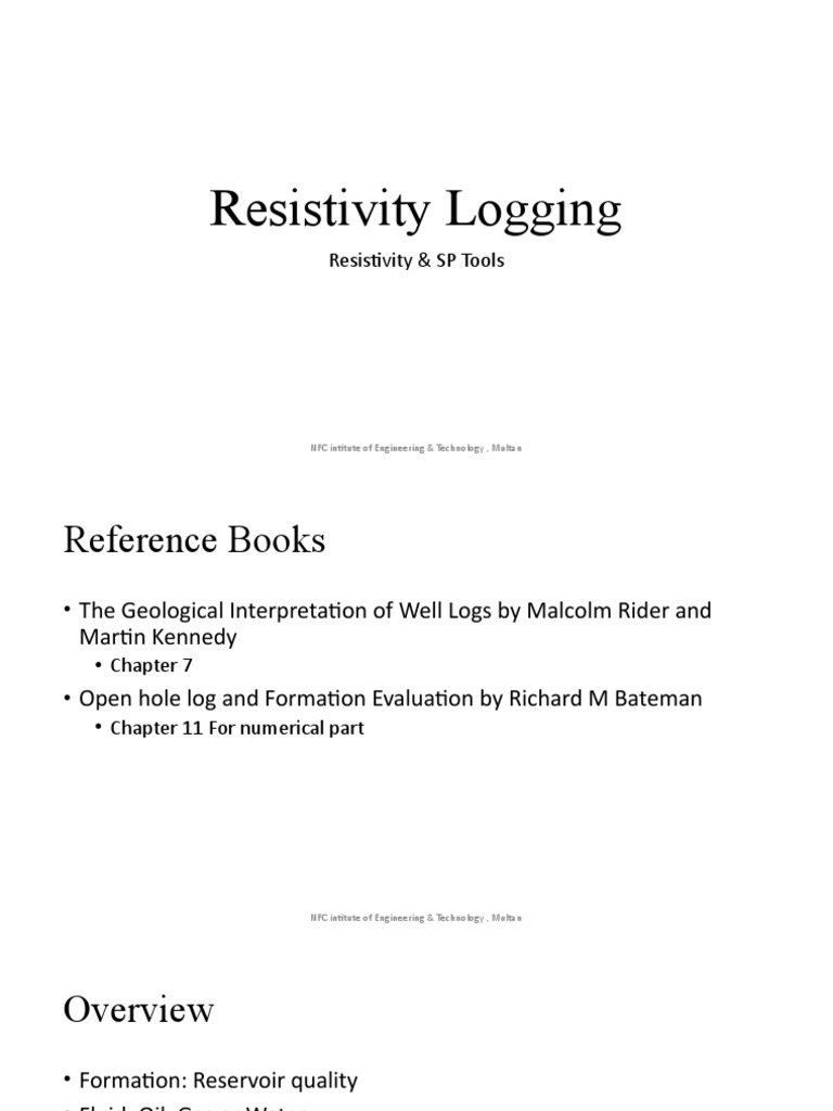 Resistivity Logging Pdf Electrical Engineering Physical Sciences
