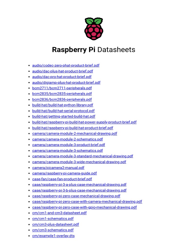 13 Raspberry Pi Datasheets | PDF | Educational Technology | Operating ...