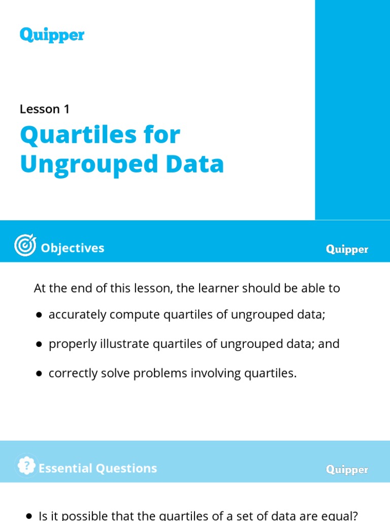 4Q Wk1 D3 Quartiles For Ungrouped Data | PDF | Quartile | Cognitive Science