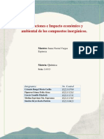 Aplicaciones e Impacto Economico y Ambiental de Los Compuestos Inorganicos