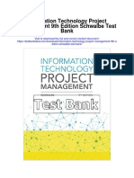 Information Technology Project Management 9th Edition Schwalbe Test Bank