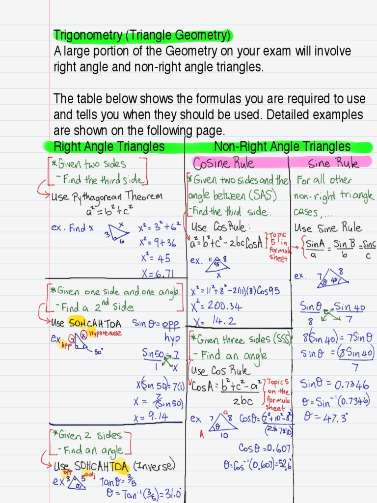 2 Geometry and Trigonometry Review PDF