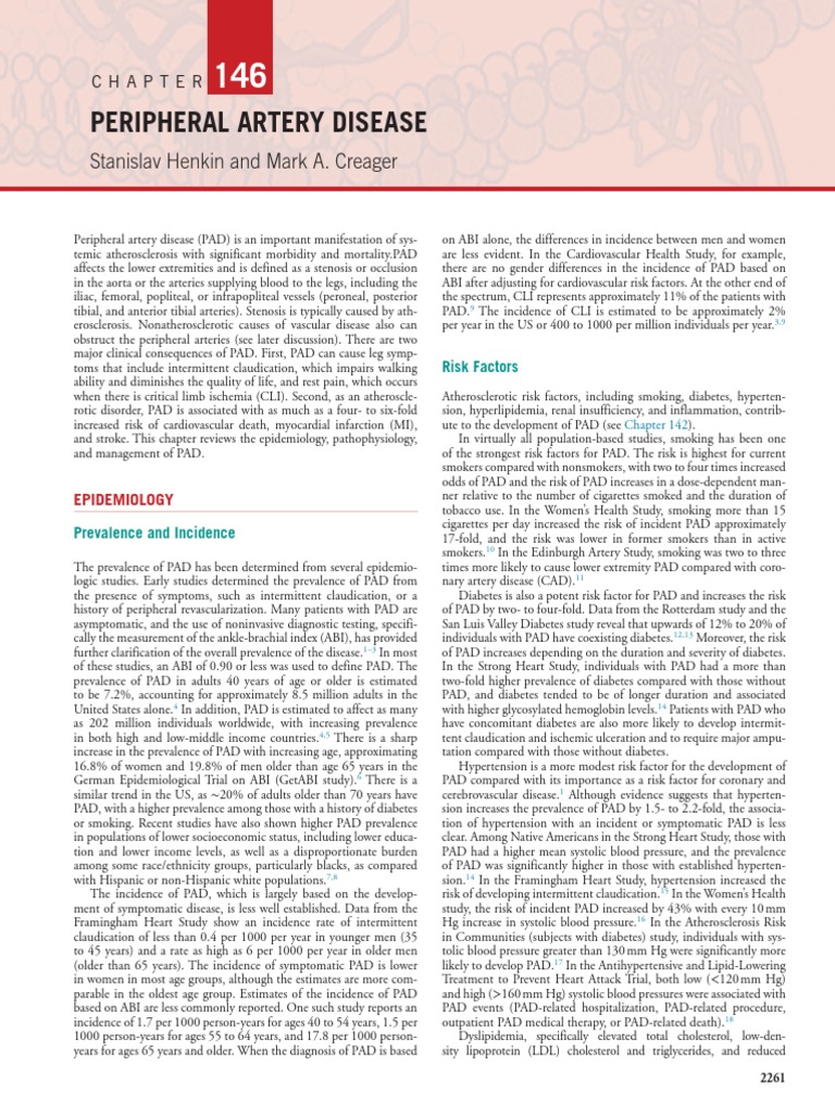 Peripheral Artery Disease | PDF | Pulse | Blood Pressure