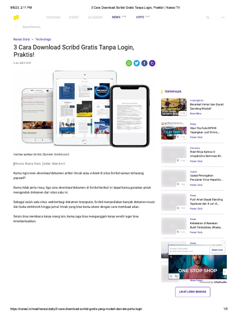 3 cara download scribd gratis tanpa login praktis narasi tv pdf