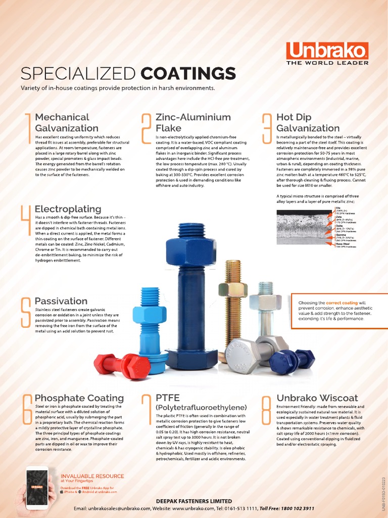 Deepak Fasteners Coating Flyer 2023 PDF