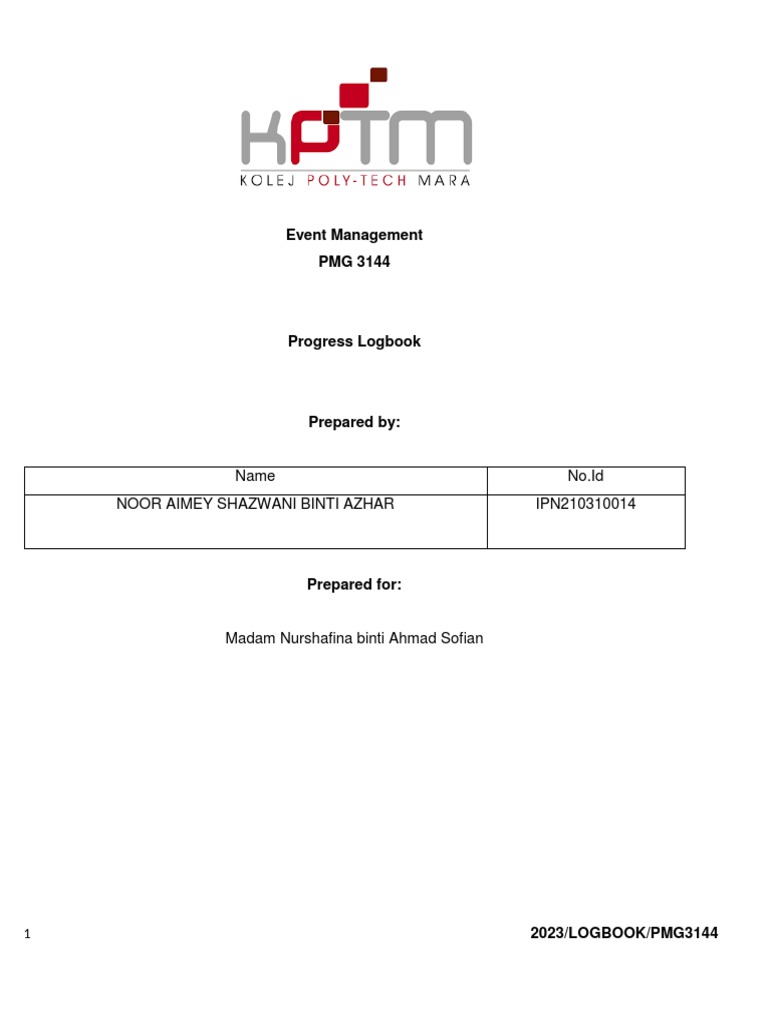 Log Book 1 .PMG3144 | PDF