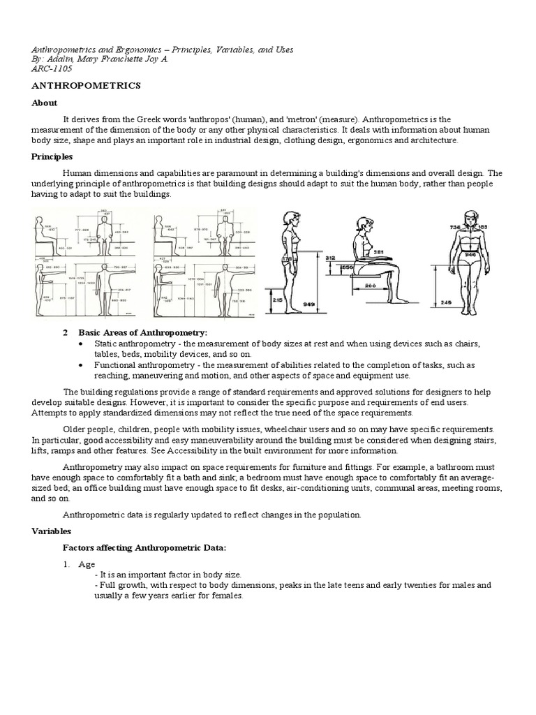 anthropometric table