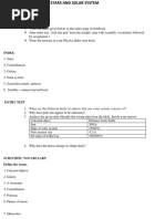 STARS AND SOLAR SYSTEM Index Notes