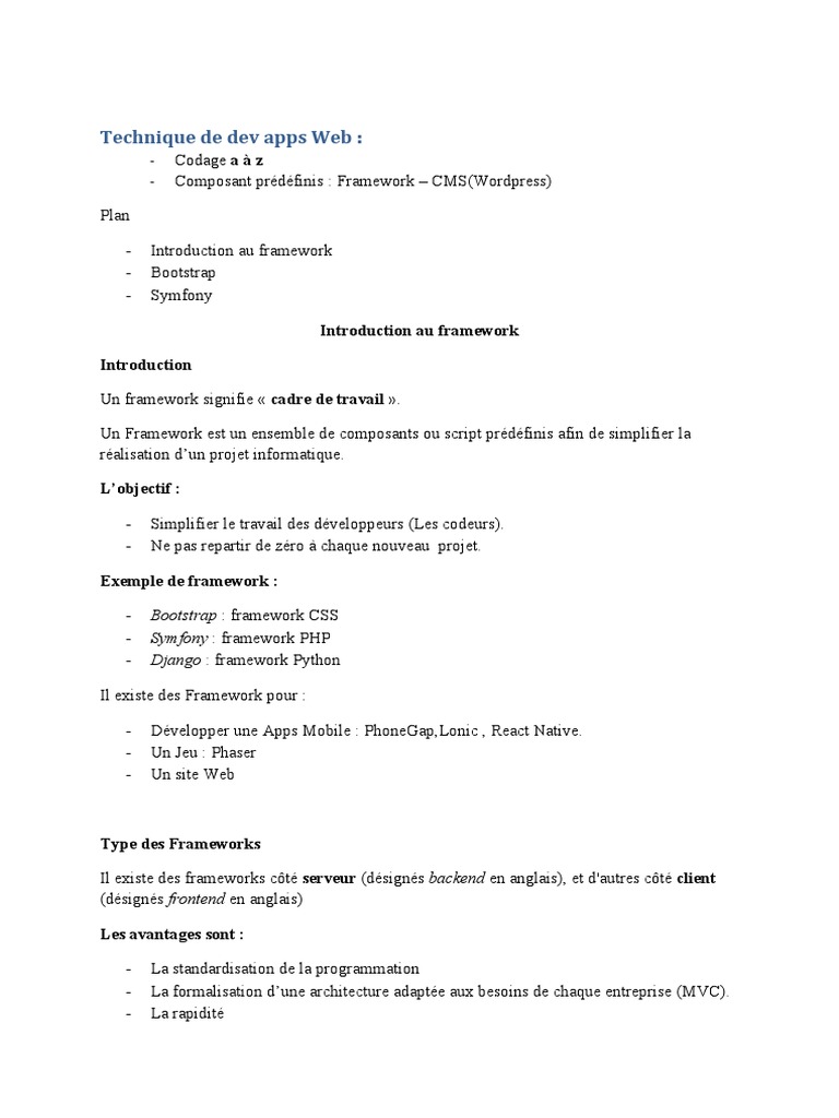Frameworks Web : Bootstrap et Symfony | PDF | Bootstrap (Front End ...