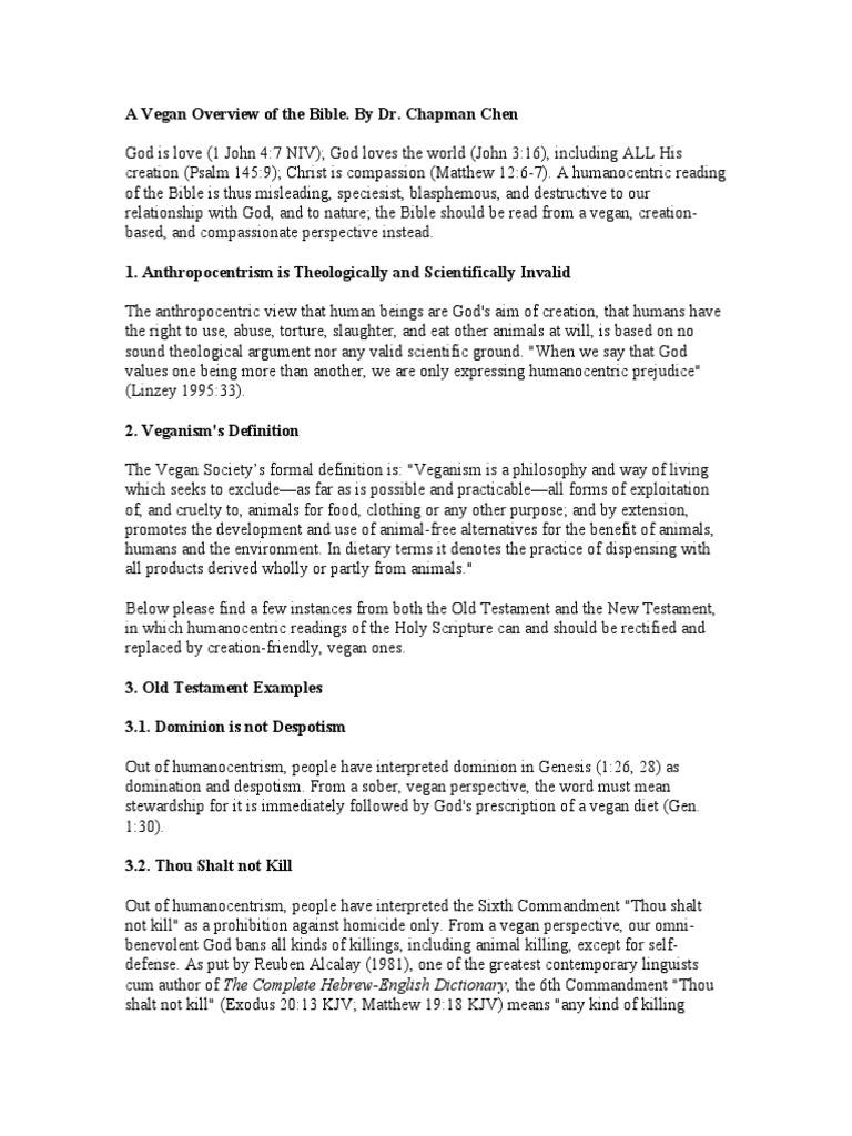 A Vegan Overview Of The Bible Pdf Jesus Gospel Of Mark