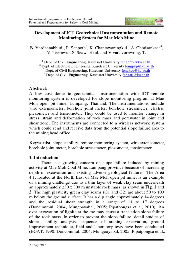 A Development of Geotechnical Instrument With Remote Monitoring System ...