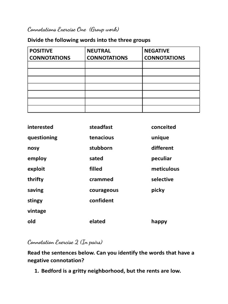 Conno Worksheet For Day 2 | PDF | Language Arts & Discipline | Home ...