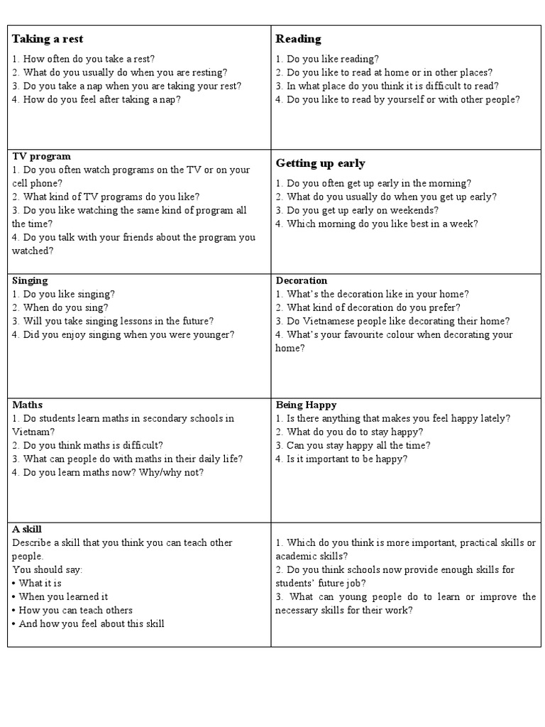 Ielts Speaking (Question) PDF News Toys