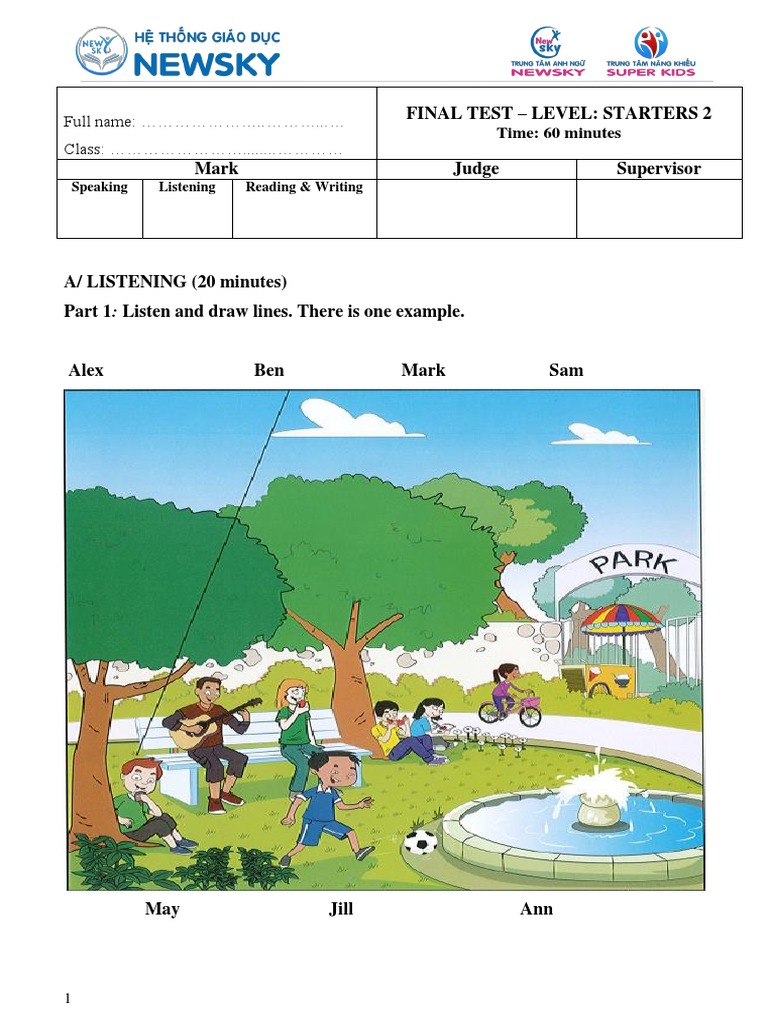 Starter Level Final Test Document | PDF | Language Arts & Discipline ...