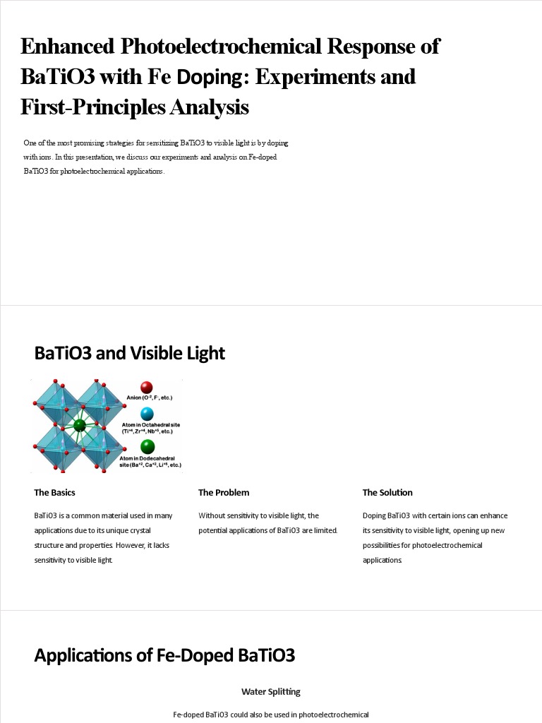 Fe-Doped BaTiO3 for Enhanced Light Sensitivity | PDF | Doping ...