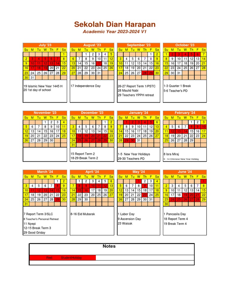 Kalender Akademik - Murid & Orang Tua Rev 14 Agust | PDF