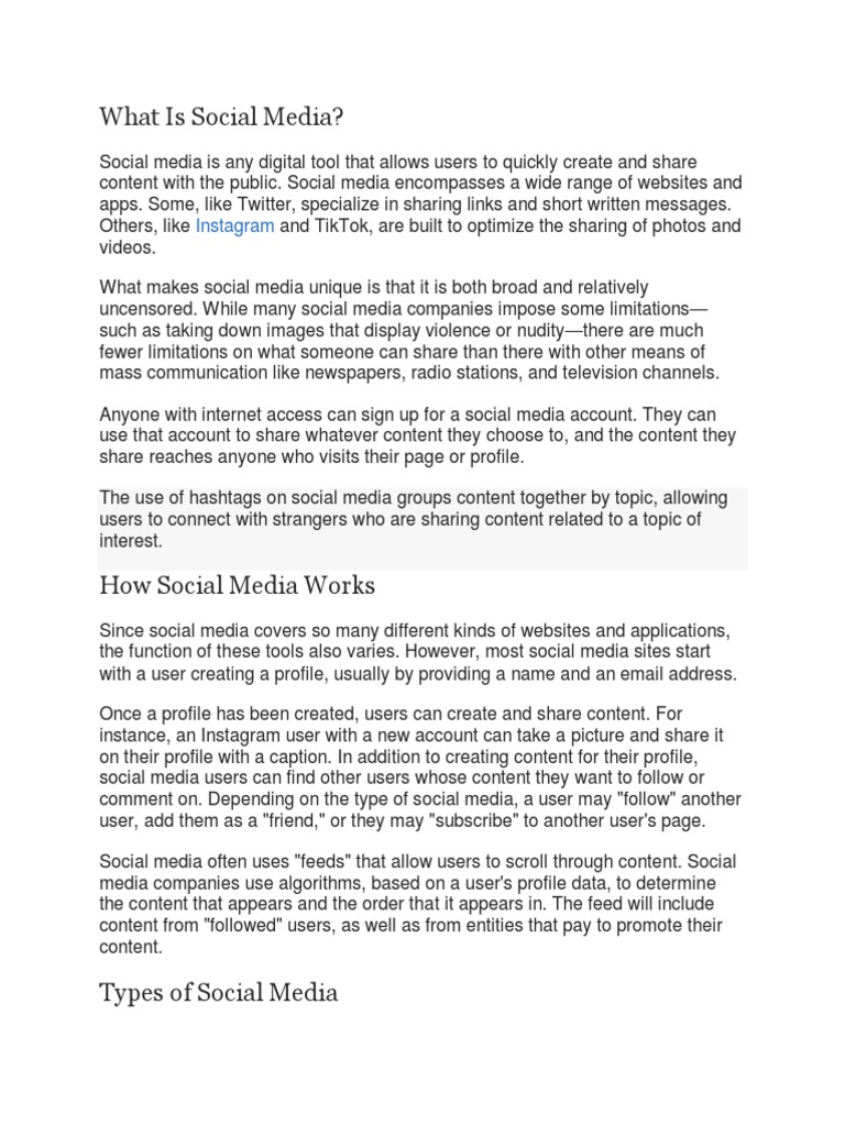 What Is Social Media PDF Transmission Medium