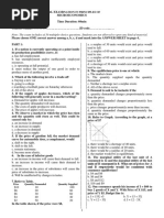 Mock Test - Final Examination - Principles of Microeconomics