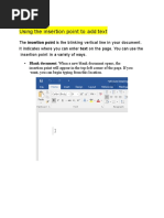 MS WORD Text Editing