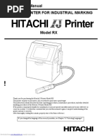 Hitachi Printer: Instruction Manual Ink Jet Printer For Industrial Marking