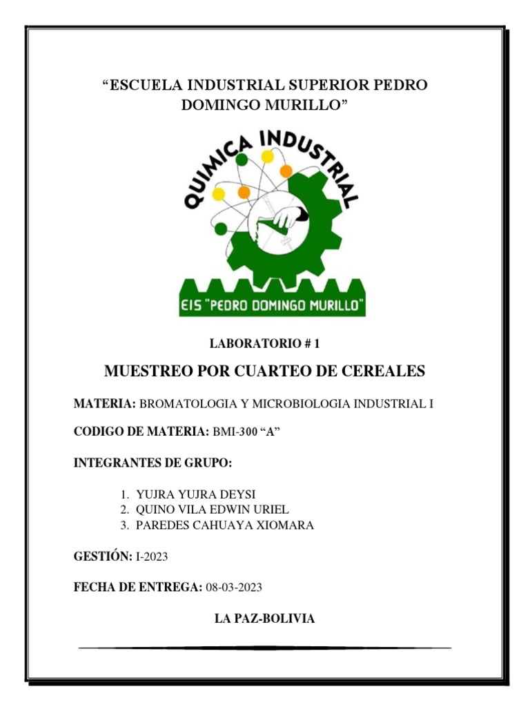 Muestreo por Cuarteo de Cereales | PDF | Industria de alimentos | Cereales