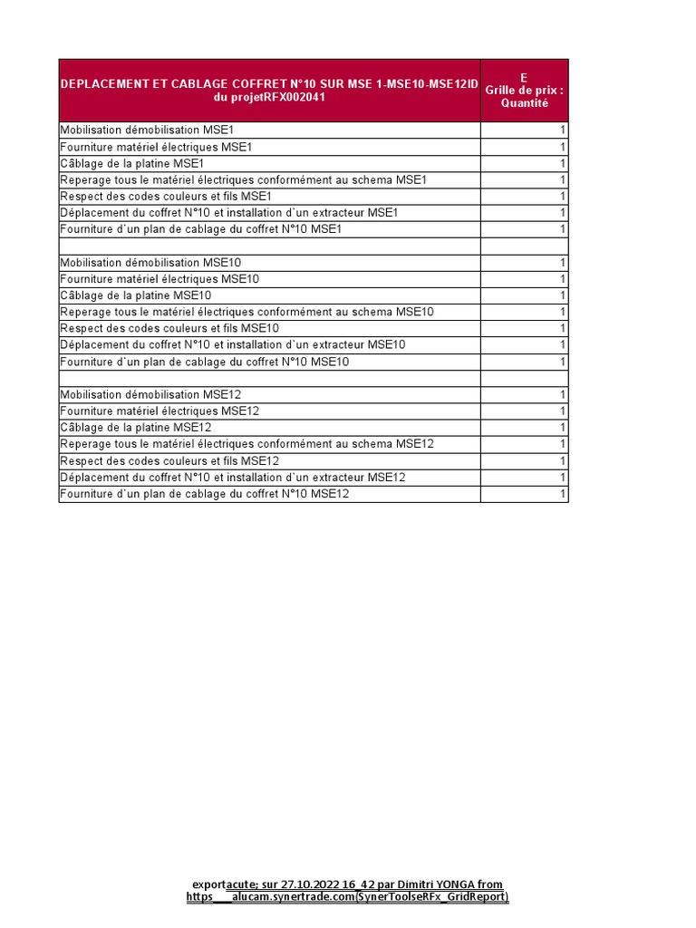 Mobilisation et câblage électrique MSE1-12 | PDF