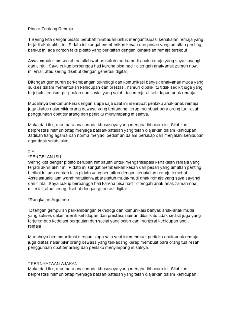 Pidato Tentang Remaja PDF