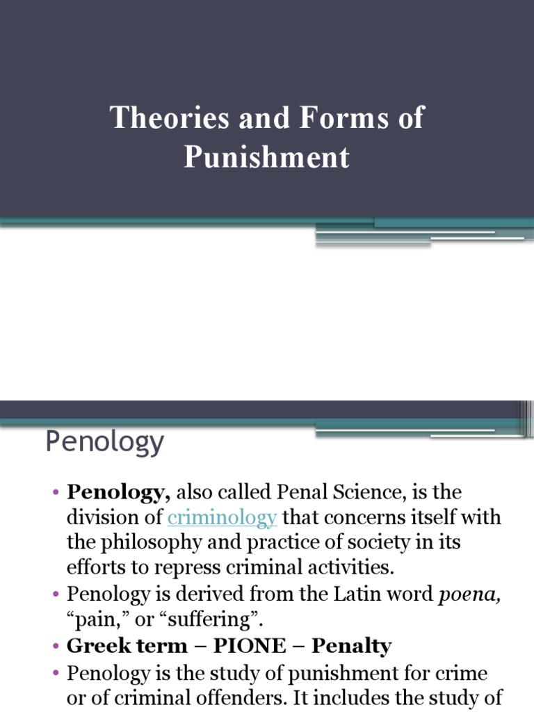 Theories and Forms of Punishment 1 PDF Punishments Crimes