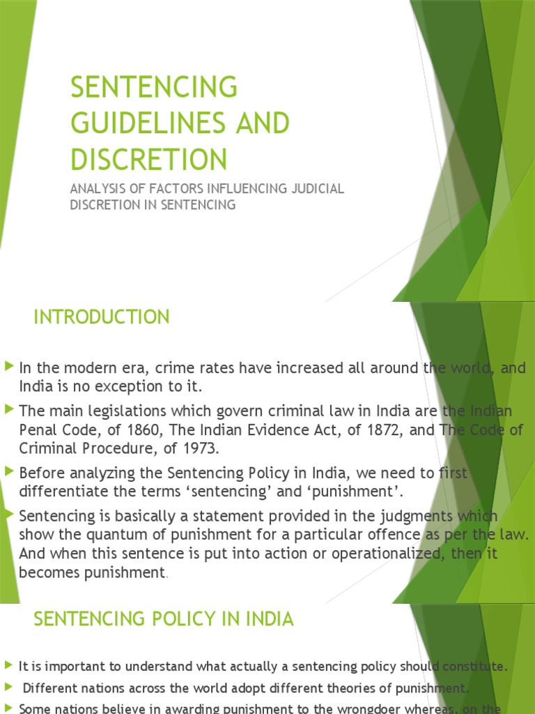 Sentencing Guidelines and Discretion PDF Sentence (Law) Crimes
