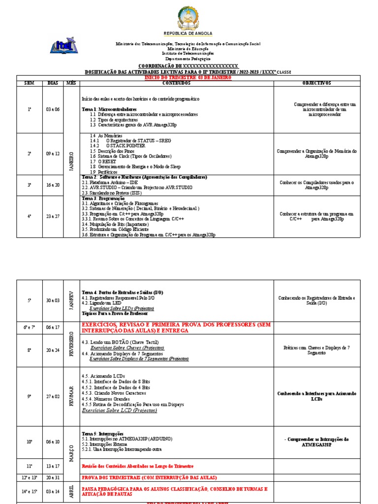 Dosificação de SD Da 12 Classe | PDF | C (linguagem de programação) | C