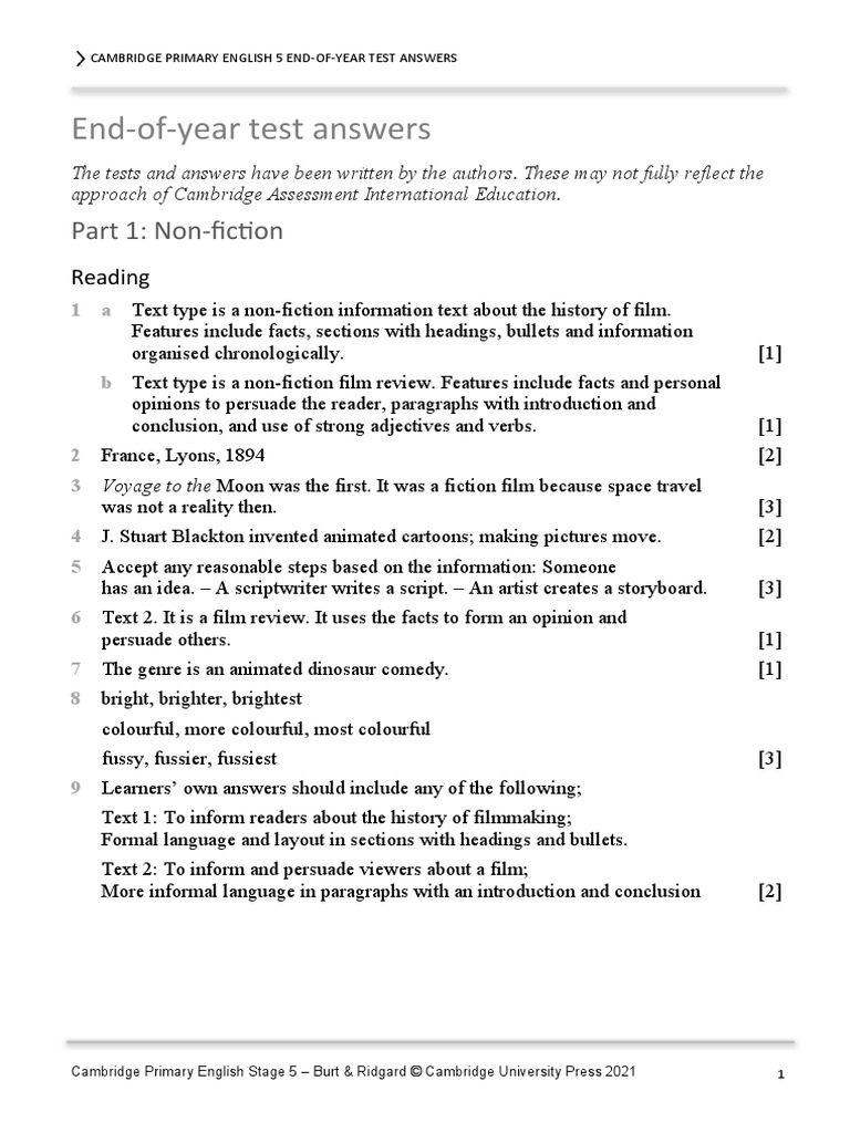 pri_eng_2ed_tr5_End_of_year_tests_answers | PDF | Linguistics | Human ...