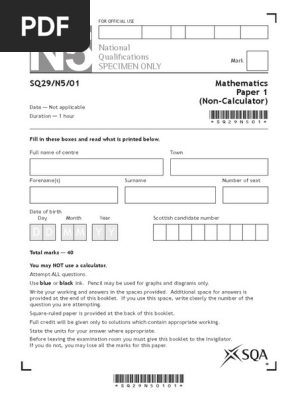 Specimen Paper 1 Ques Only
