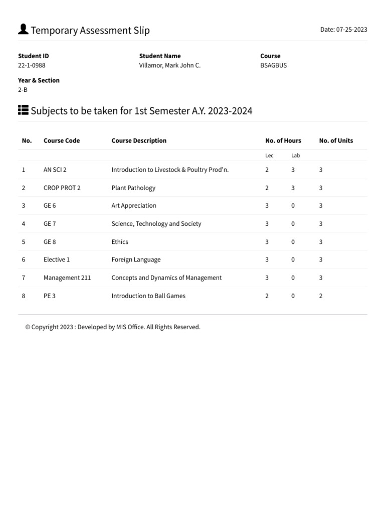 Temporary Assessment Slip Online Enrollment Portal DeBESMSCAT PDF