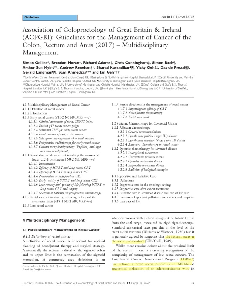 ACPGBI CRC Part 4 | PDF | Colorectal Cancer | Rectum