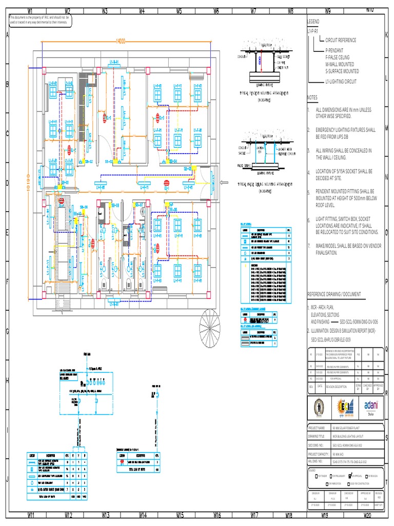 MCR Building Lighting Layout Plan | PDF | Components | Electric Power