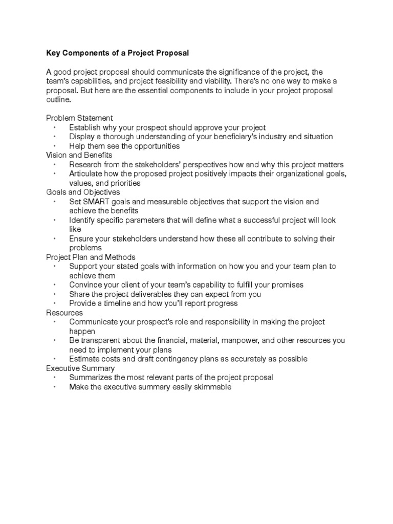 Outline Project Proposal | PDF | Goal | Business