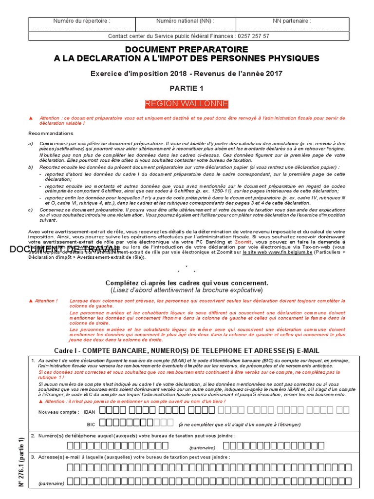 Document Preparatoire 2018, PDF, Retraite