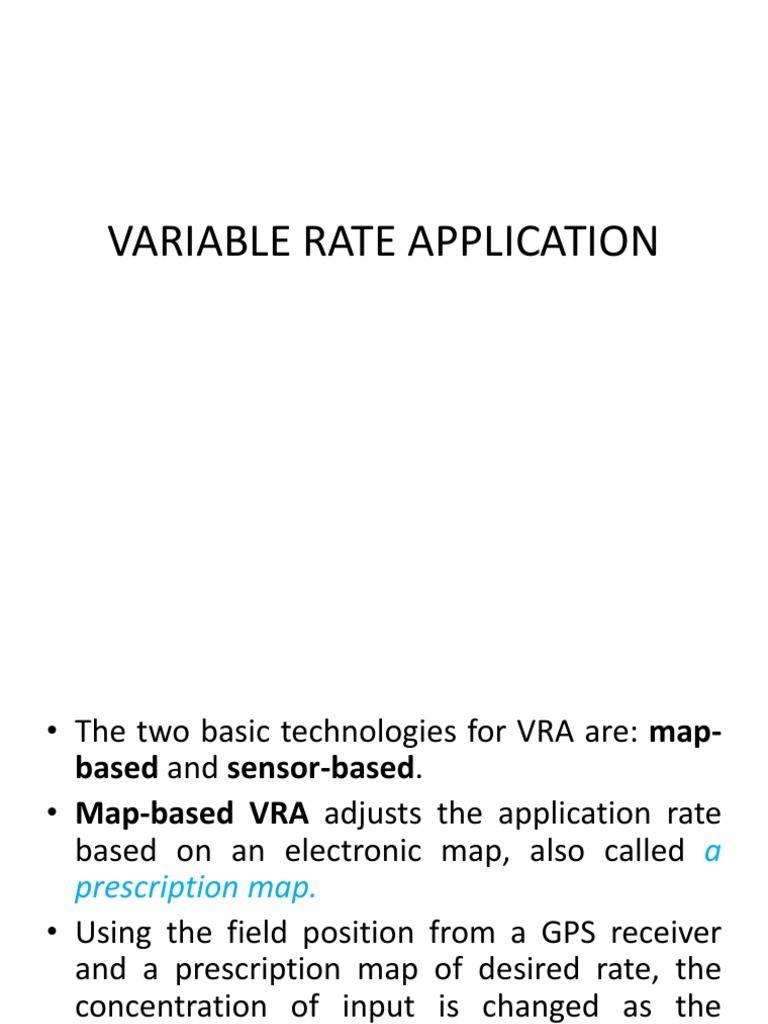 Variable Rate Application Technologies | PDF
