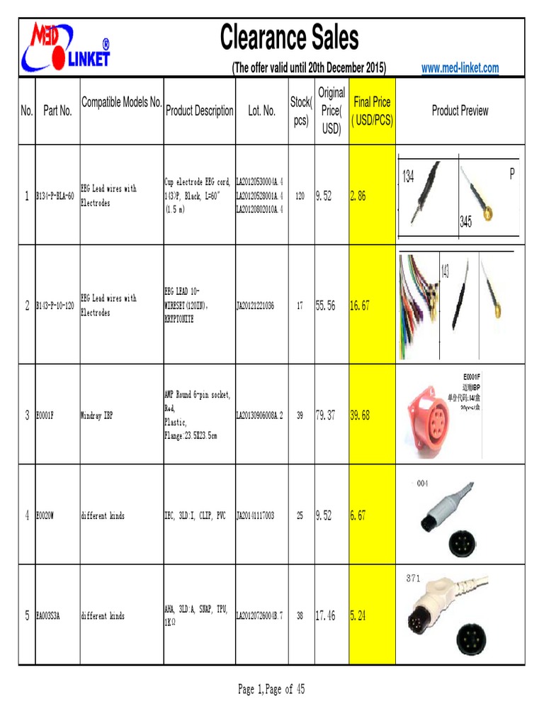Med-Linket Special Offer | PDF | Electrical Connector | Equipment