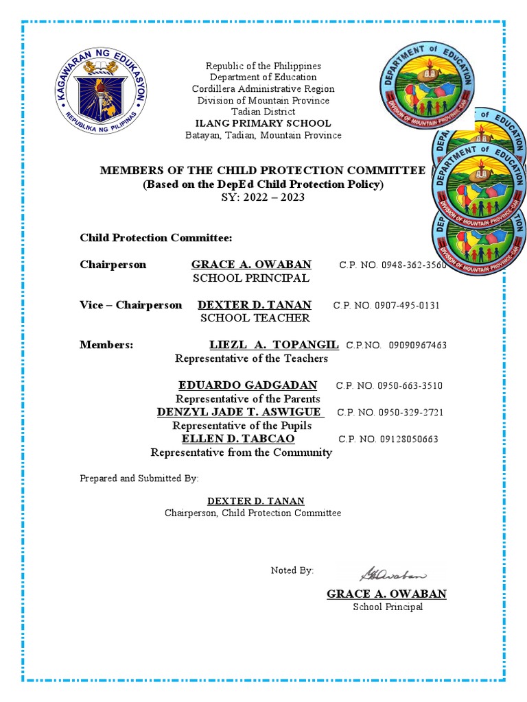 Child Protection Committee With Policy PDF Bullying Violence