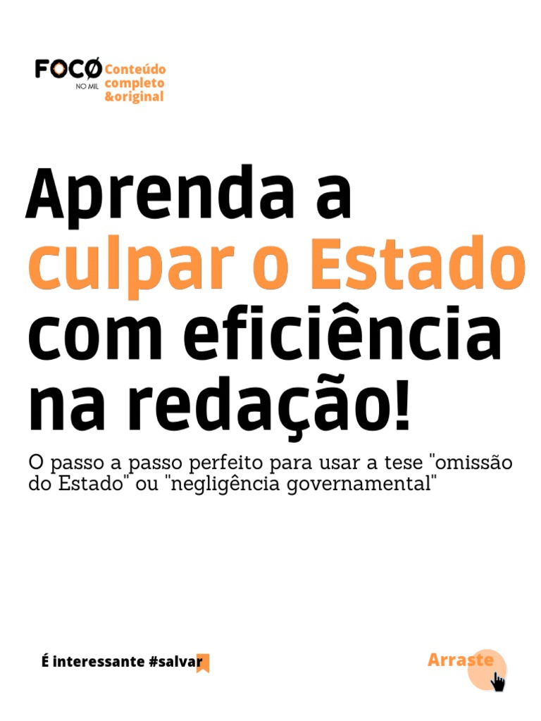 Culpar o Estado na Redação: Guia Prático | PDF | Estado | Science