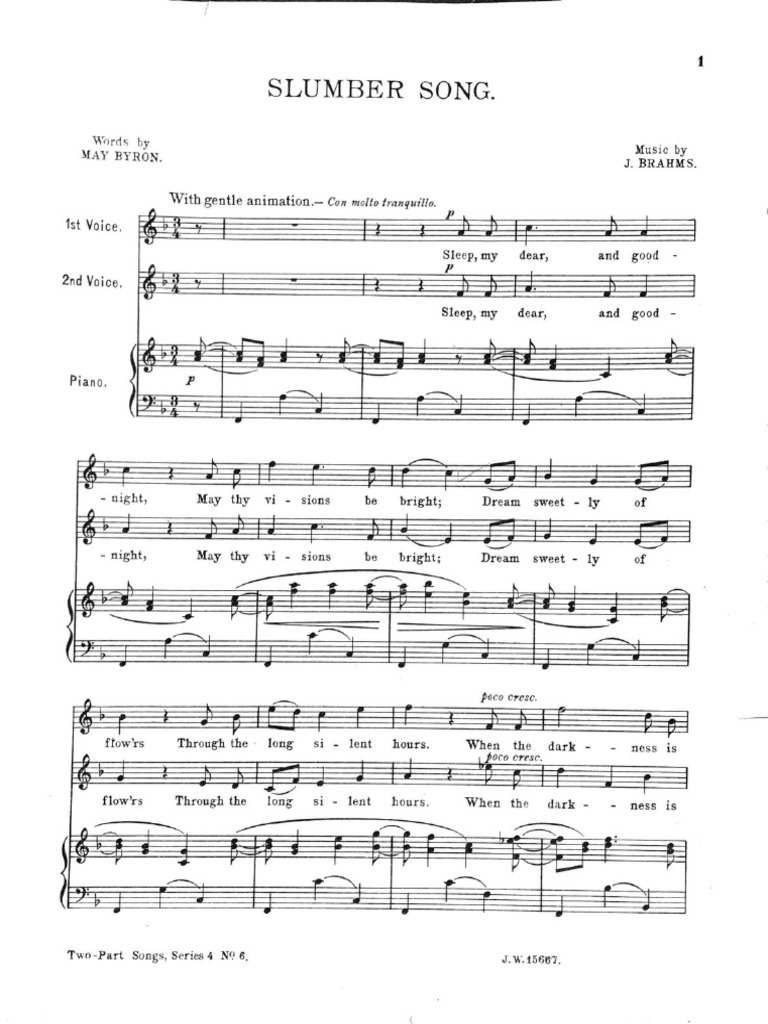 Brahms Slumber Song Duet | PDF